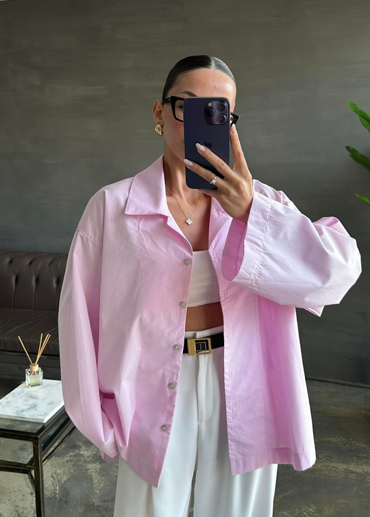 Nera Oversize Gömlek PEMBE