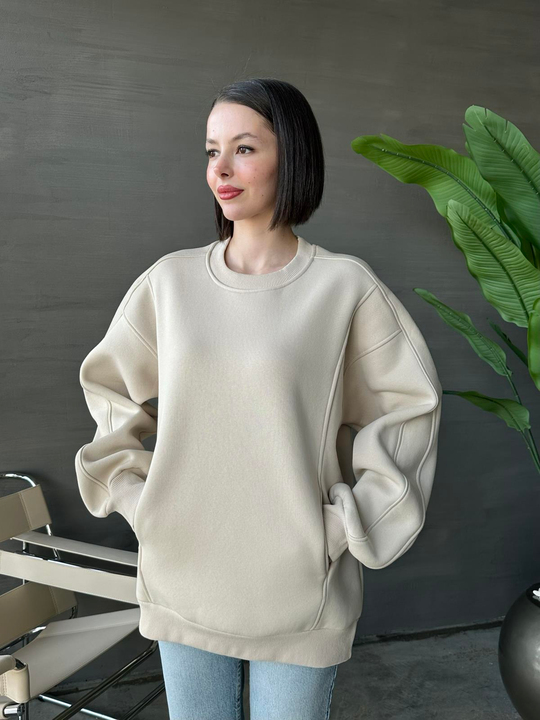Nora Polarlı Sweatshirt BEJ