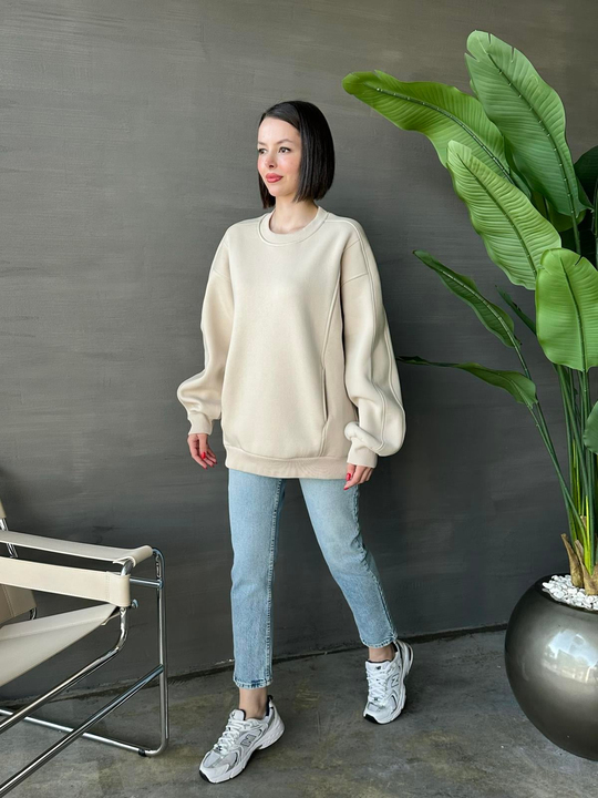 Nora Polarlı Sweatshirt BEJ