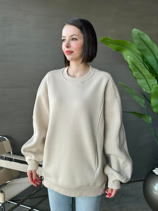 Nora Polarlı Sweatshirt BEJ