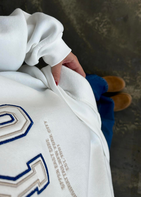 NYC Nakışlı Sweat BEYAZ