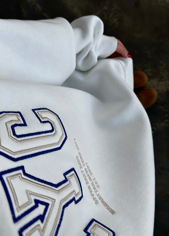 NYC Nakışlı Sweat BEYAZ