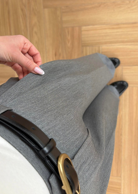 Önü Pileli Klasik Pantolon AÇIK GRİ