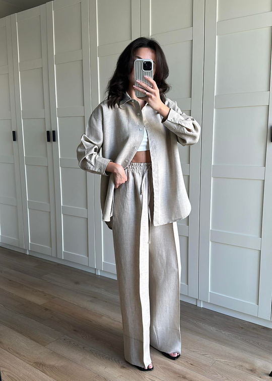 Orijinal Keten Gömlek NATUR