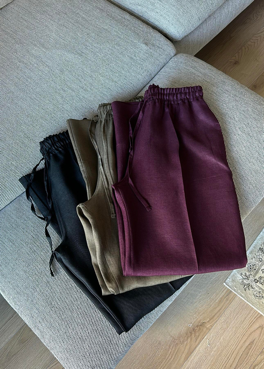 Orijinal Keten Pantolon SİYAH