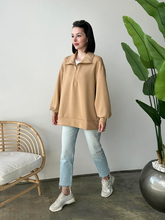 Oysh Kumaş Sweatshirt CAMEL