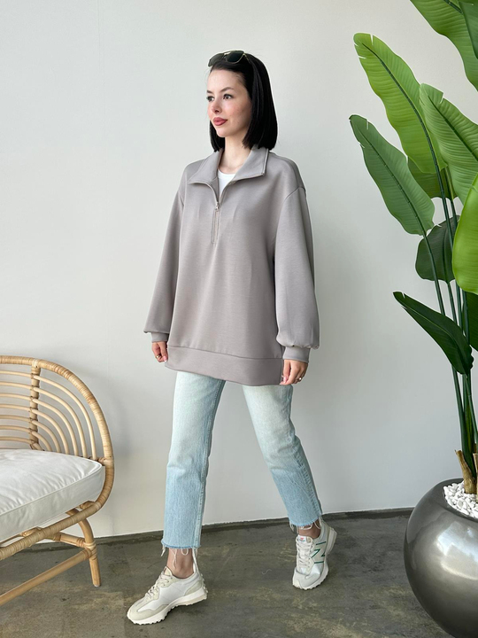 Oysh Kumaş Sweatshirt GRİ