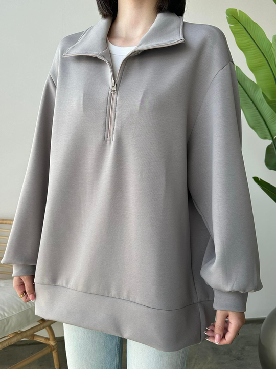 Oysh Kumaş Sweatshirt GRİ