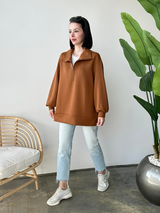 Oysh Kumaş Sweatshirt KİREMİT