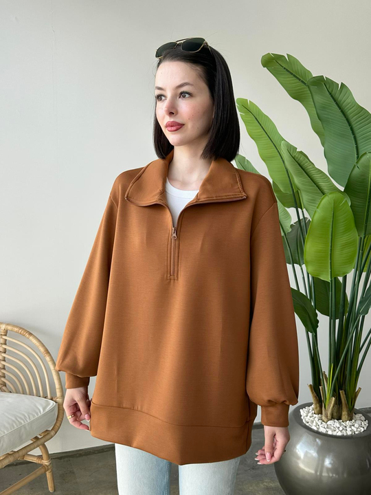 Oysh Kumaş Sweatshirt KİREMİT