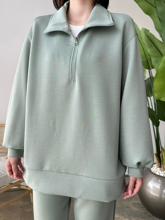 Oysh Kumaş Sweatshirt MİNT YEŞİLİ
