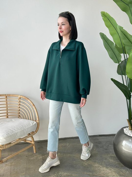 Oysh Kumaş Sweatshirt ZÜMRÜT
