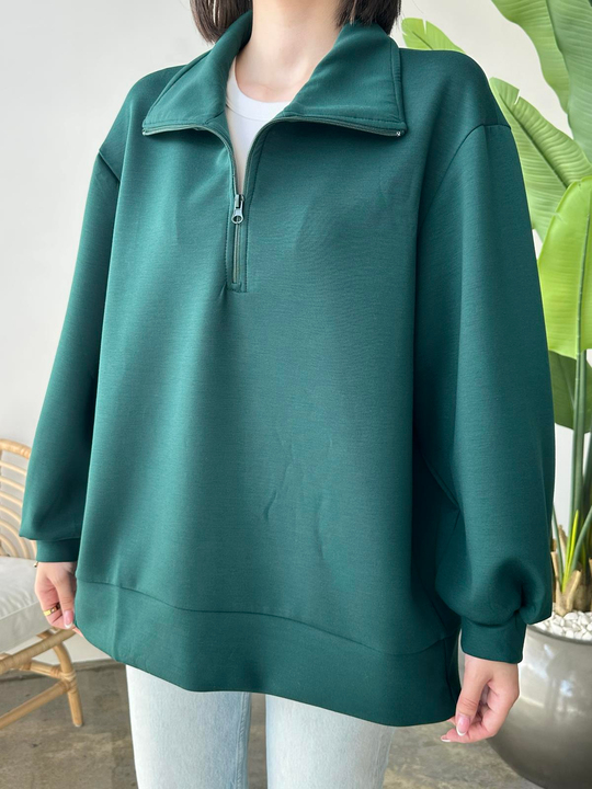 Oysh Kumaş Sweatshirt ZÜMRÜT