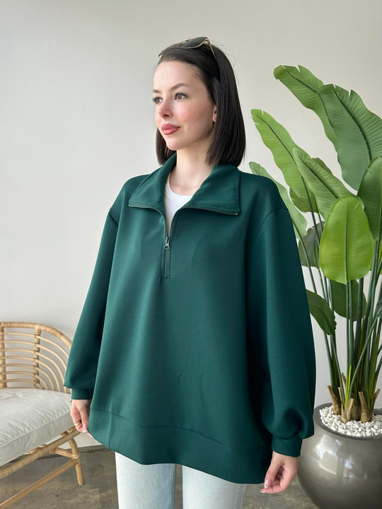 Oysh Kumaş Sweatshirt ZÜMRÜT