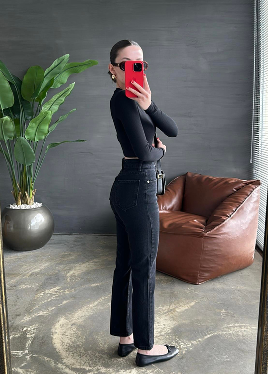 Paçası Dikişli Boru Paça Jean FÜME