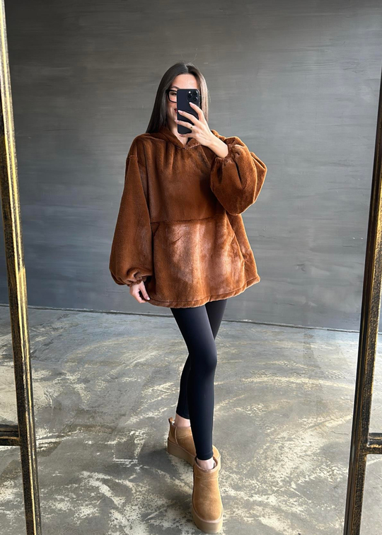 Peluş Sweatshirt KAHVE