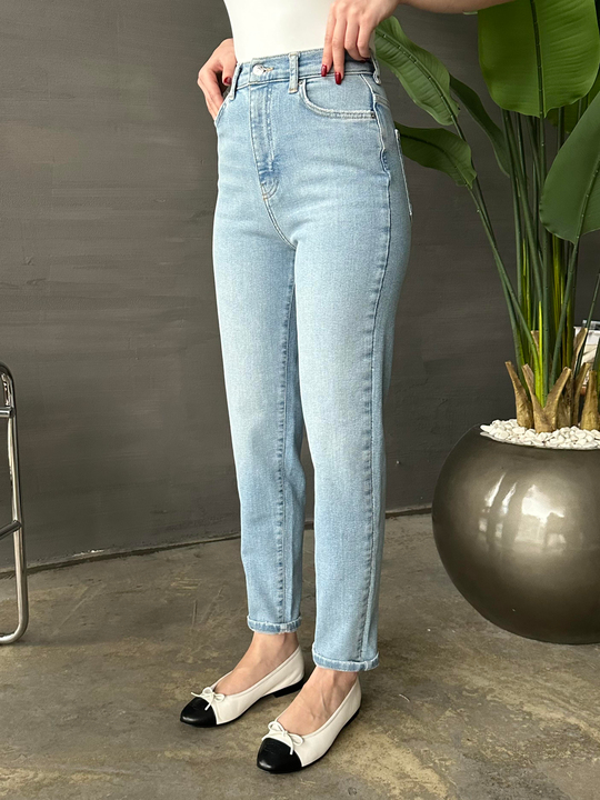 Perfect Yüksek Bel Jean BUZ MAVİ