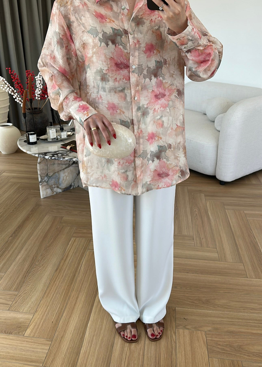 Petal Çiçekli Gömlek RENKLİ