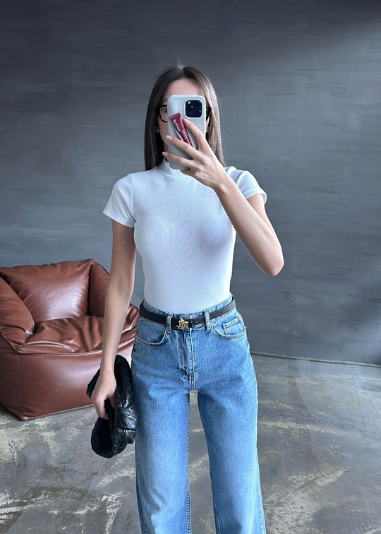Pixie Yarım Balıkçı Bluz BEYAZ
