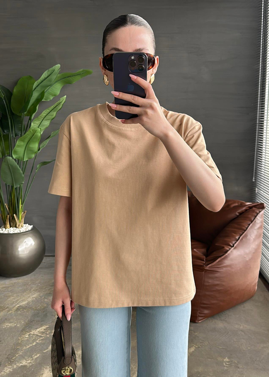 Premium Dilvin Basic Tshirt CAMEL