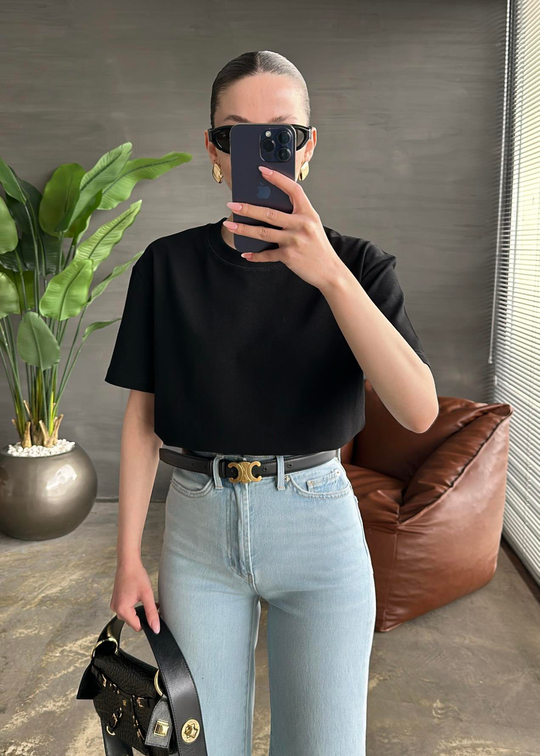 Premium Dilvin Basic Tshirt SİYAH