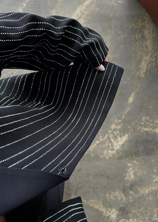 Premium Taşlı Blazer SİYAH