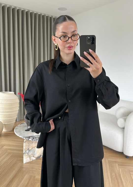 Ritta Denim Gömlek SİYAH