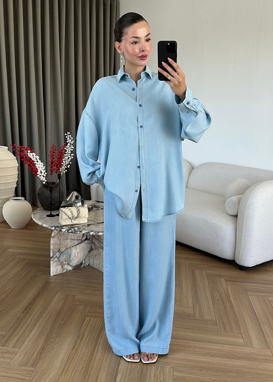 Riva Denim Tensel Takım BUZ MAVİ