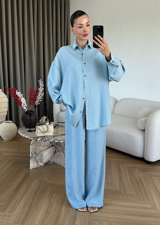 Riva Denim Tensel Takım BUZ MAVİ