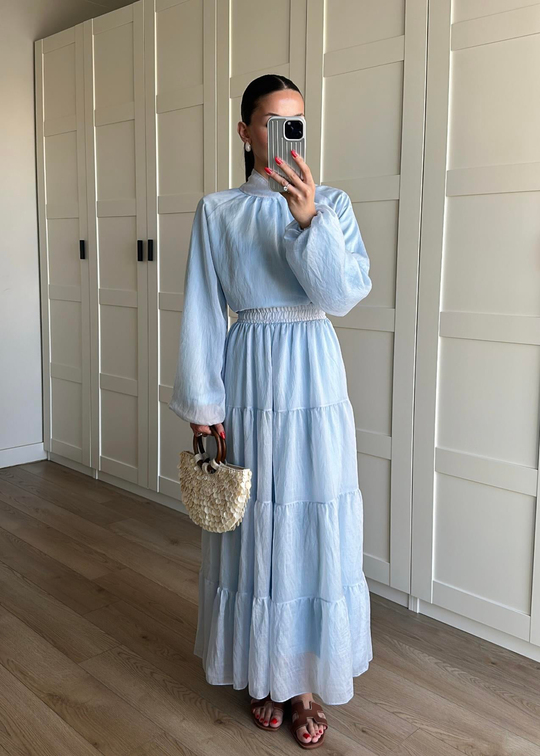 Robalı Etekli Takım BEBE MAVİ