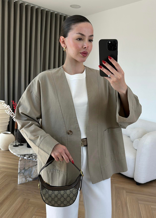 Rose Keten Cepli Ceket ÇAĞLA