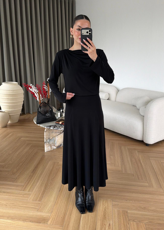 Sandy Etekli Bluzlu Takım SİYAH