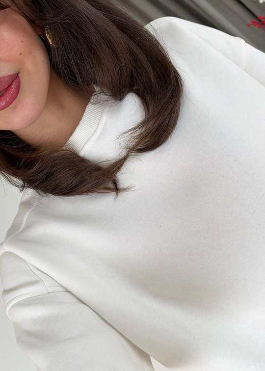 Şardonlu Basic Sweat BEYAZ