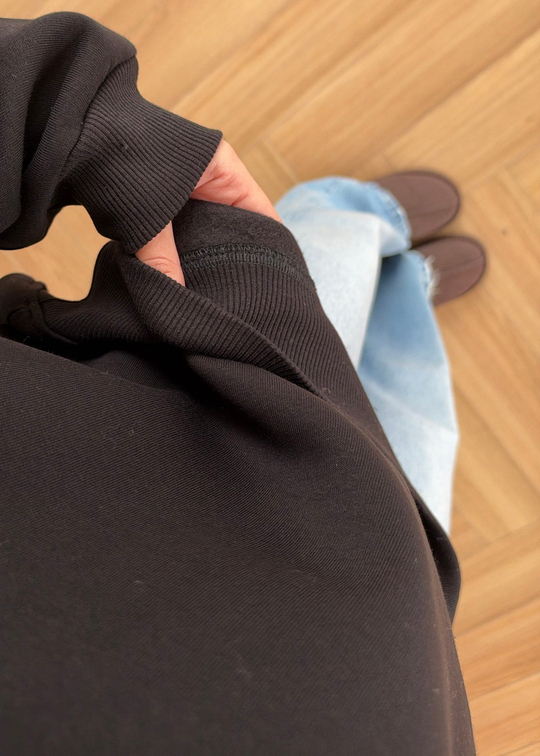 Şardonlu Basic Sweat SİYAH