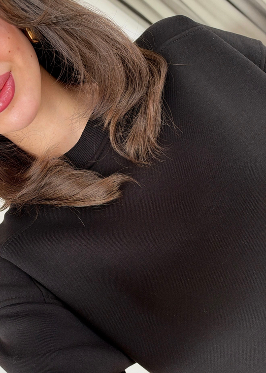 Şardonlu Basic Sweat SİYAH
