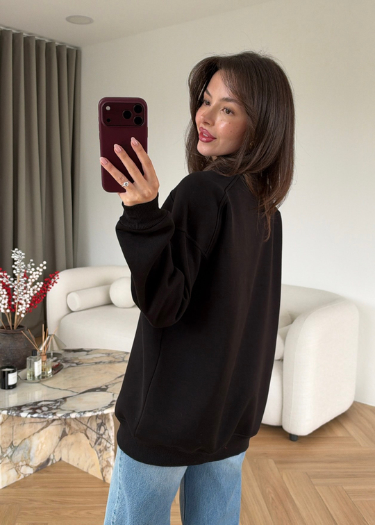 Şardonlu Basic Sweat SİYAH
