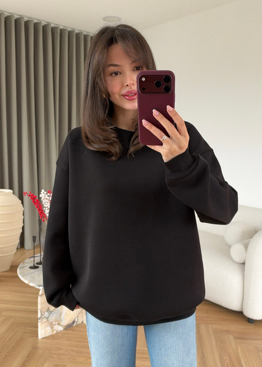 Şardonlu Basic Sweat SİYAH