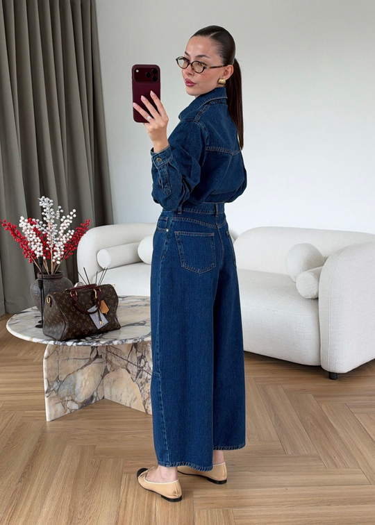Sloucy Jeanli Denim Takım MAVİ