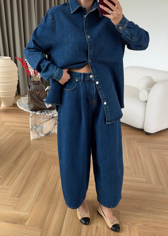 Sloucy Jeanli Denim Takım MAVİ
