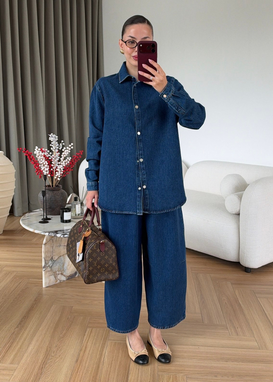 Sloucy Jeanli Denim Takım MAVİ