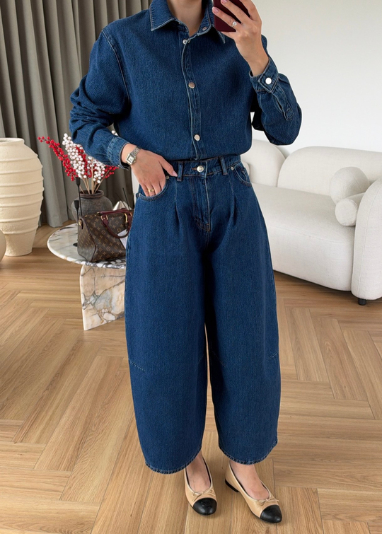 Sloucy Jeanli Denim Takım MAVİ