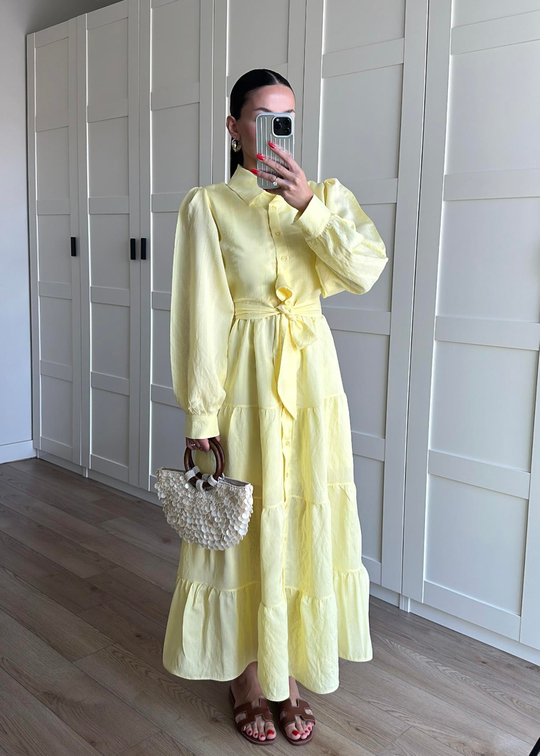 Sole Robalı Elbise SARI