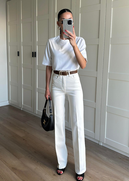 Straight Taba Kemerli Jean KREM