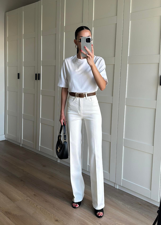 Straight Taba Kemerli Jean KREM