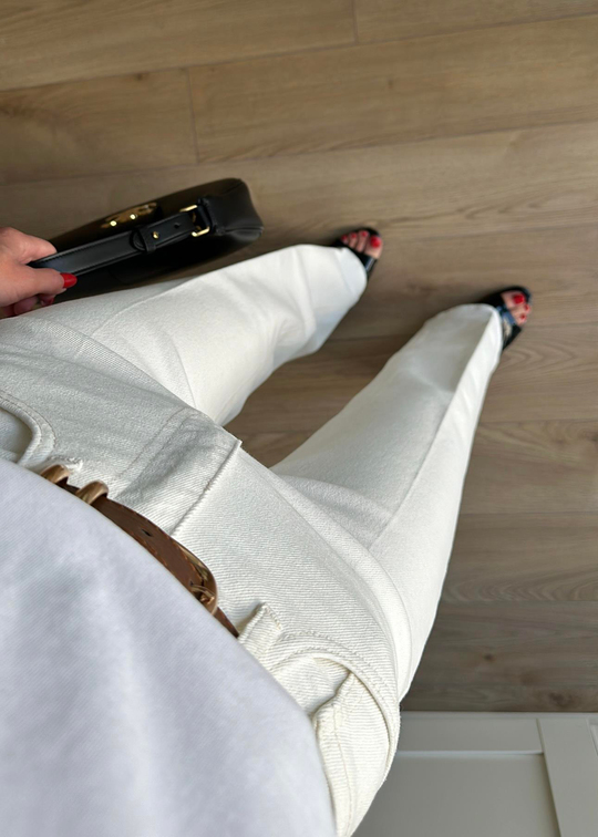 Straight Taba Kemerli Jean KREM