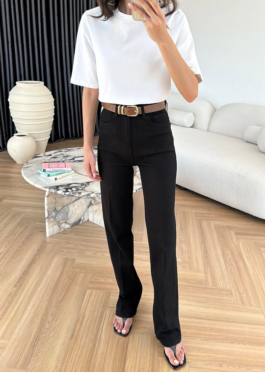 Straight Taba Kemerli Jean SİYAH
