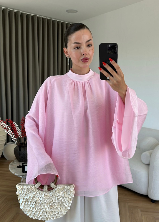 Sue Geniş Kol Gömlek ŞEKER PEMBE