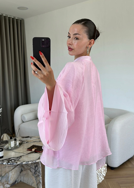 Sue Geniş Kol Gömlek ŞEKER PEMBE