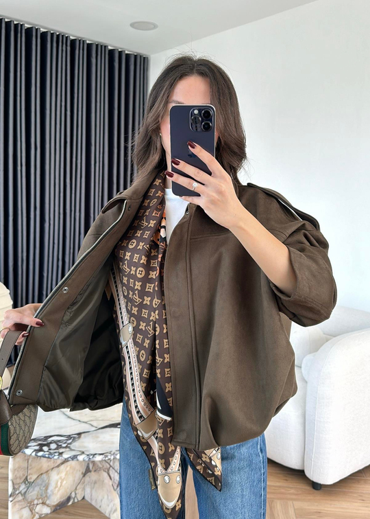 Süet Bomber Ceket HAKİ
