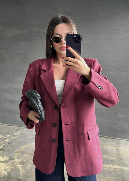 Süet  Premium Ceket BORDO